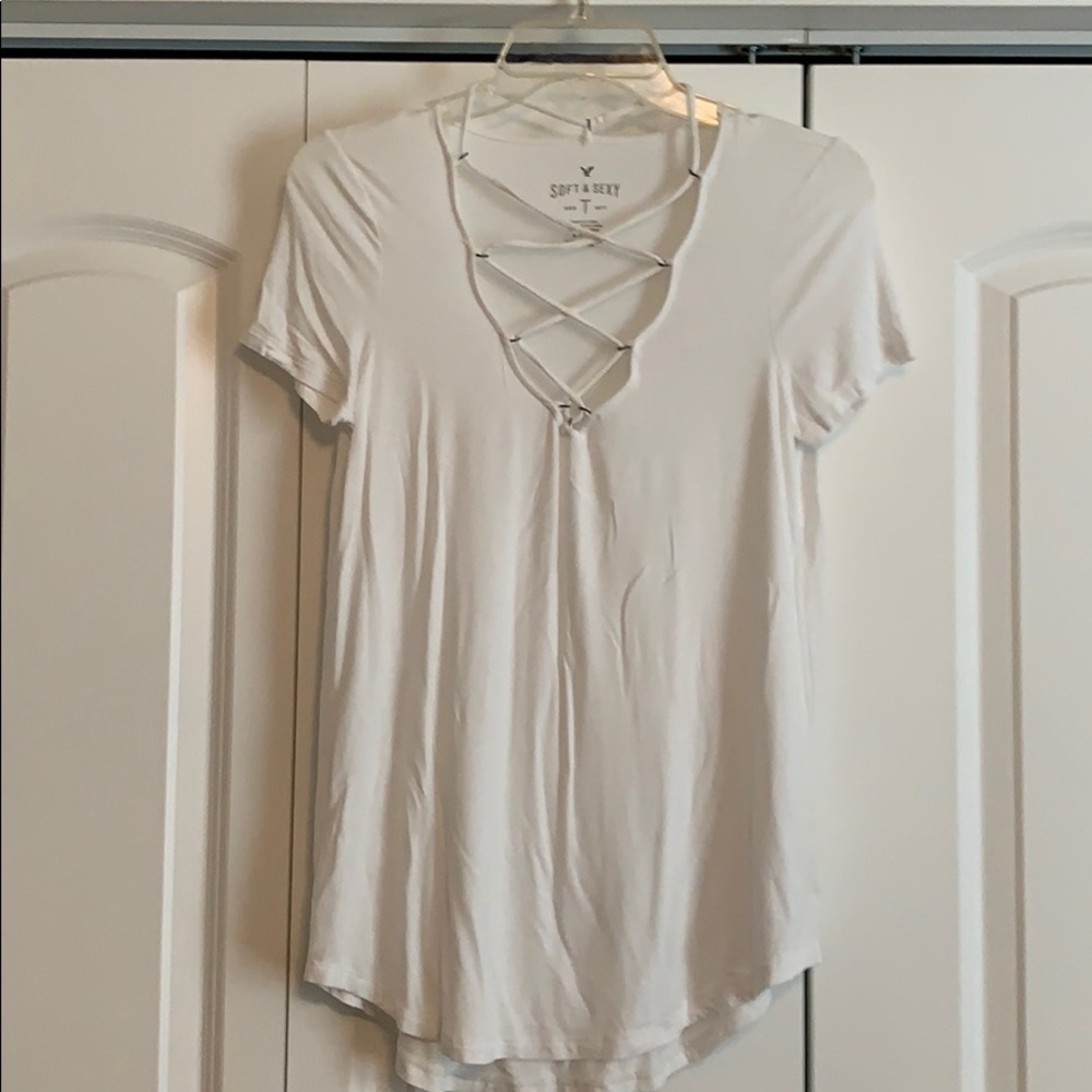 Size small, white AE short sleeves top